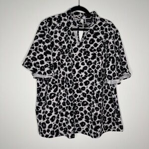 Lane Bryant Black and White Animal Print Blouse 18